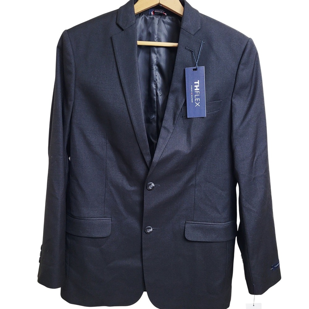 Tommy Hilfiger Boys 18 Thflex Black Blazer Dress Coat Style TDSHD10F001 MSRP 125